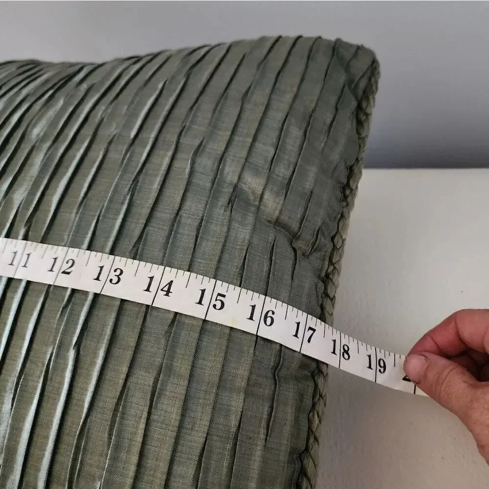 Vintage Throw Pillow 17x17 1960's Mid Century Textured Green